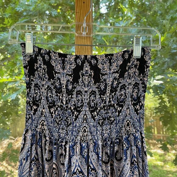 Free People Thinking Of You Printed Strapless Jumpsuit Blue Size XS - Picture 5 of 10